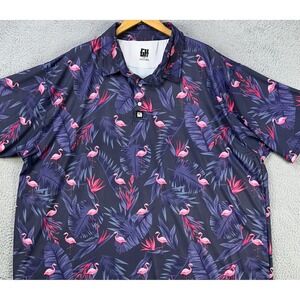 Greater Half Mens Golf Polo Shirt 4XL Blue Pink Flamingo Rugby Short Sleeve Logo